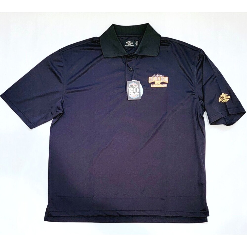 Arizona Jack Nicklaus Black Polo Sz Mens Large L Golden Bear Lemonade Golf Shirt